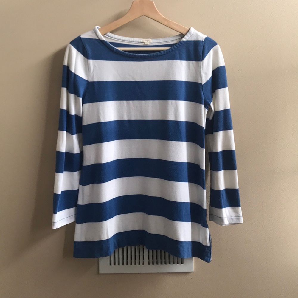 J. Crew Blue and White Stripe Top - XS